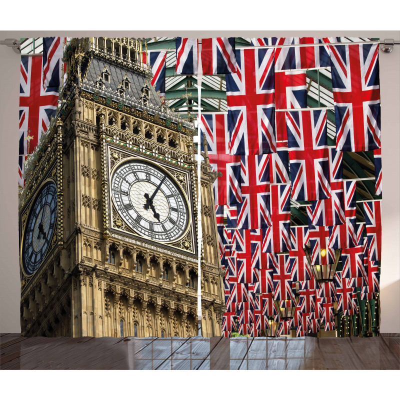UK Flags Curtain
