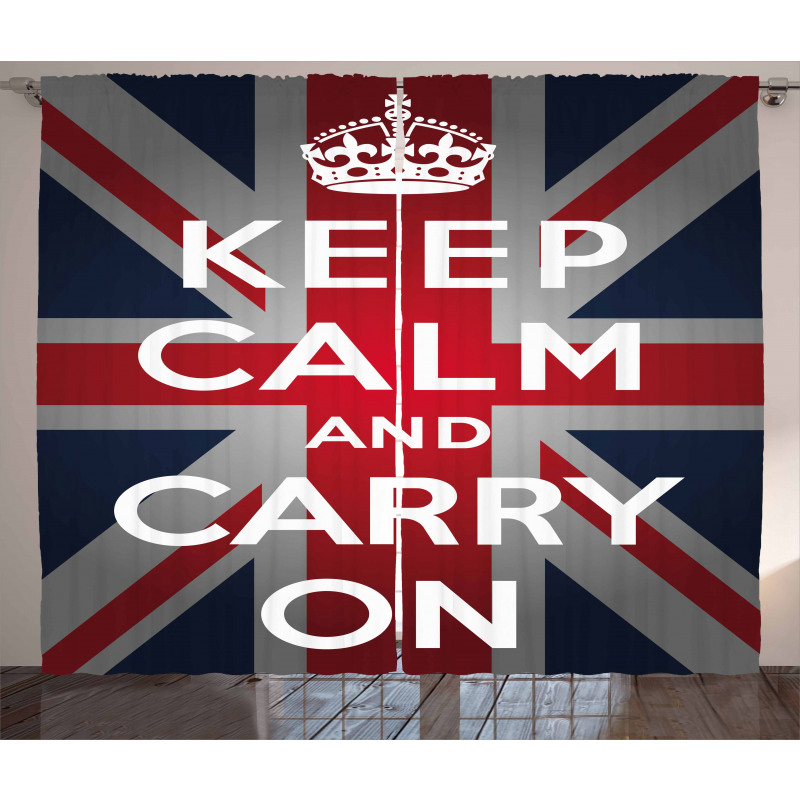 Words Crown UK Flag Curtain