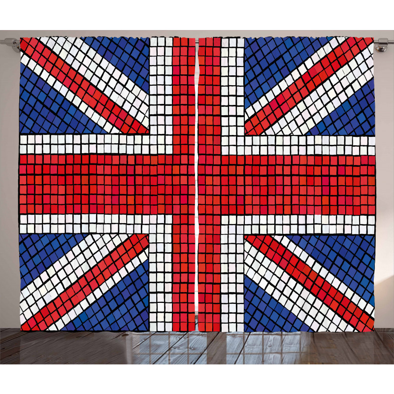 Mosaic British Flag Curtain