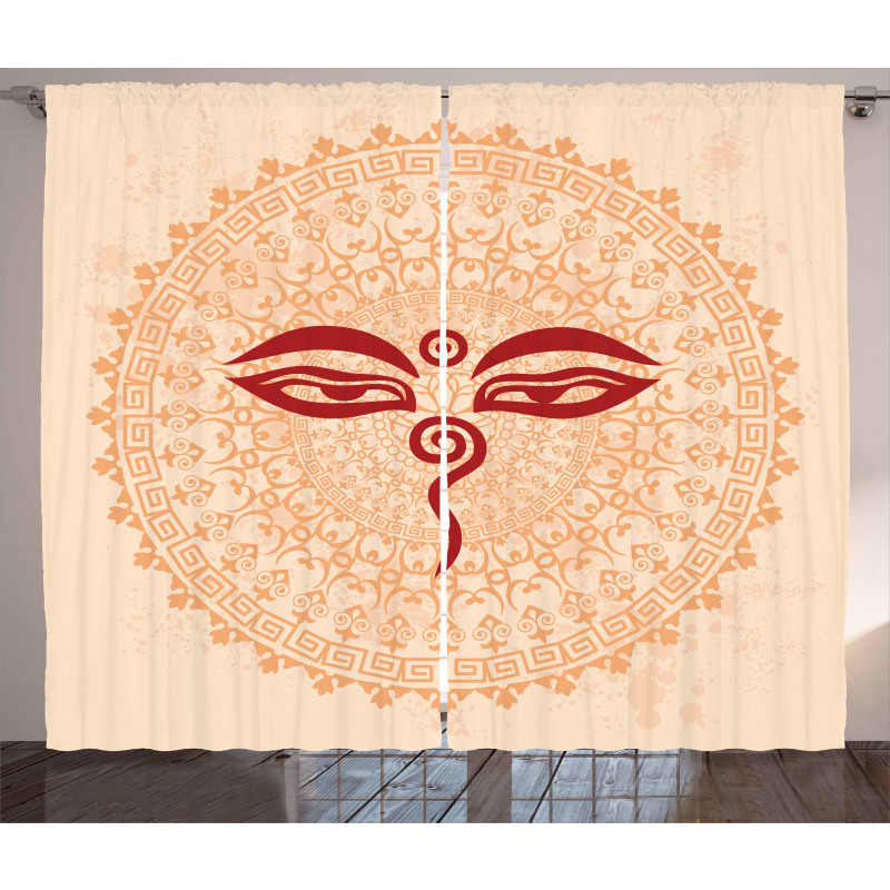 Oriental Mandala Ancient Zen Curtain