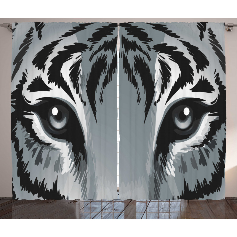 Tiger Sharp Eyes Wildlife Curtain