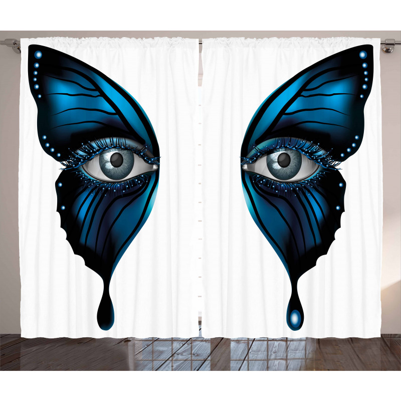 Realistic Female Butterfly Curtain