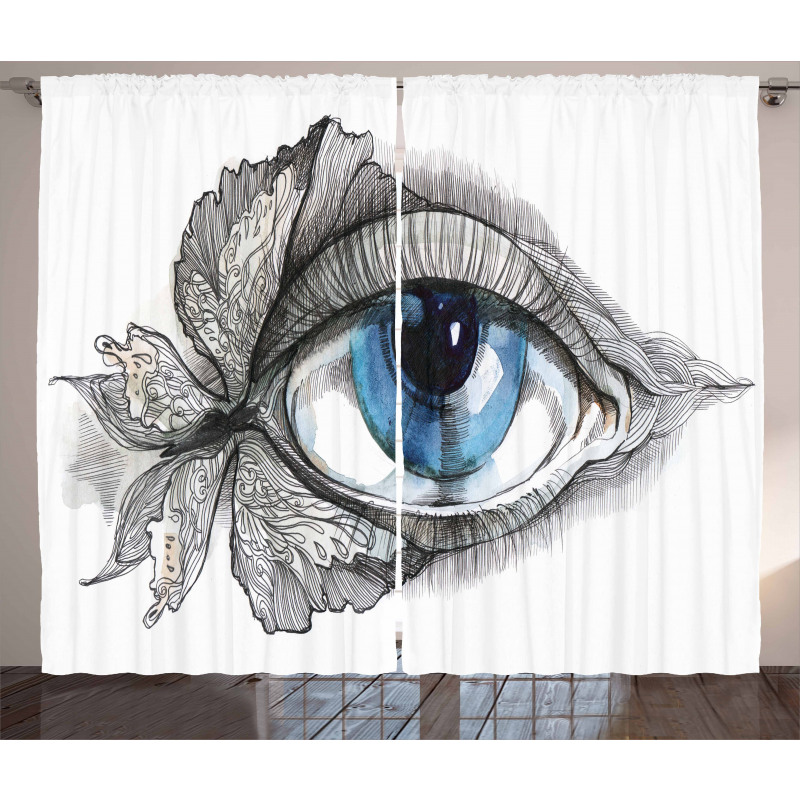 Human Eye Butterfly Dreamy Curtain