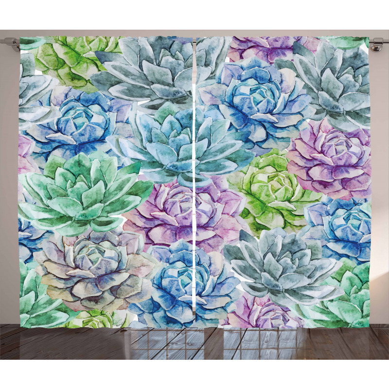 Flowers in Watercolor Curtain