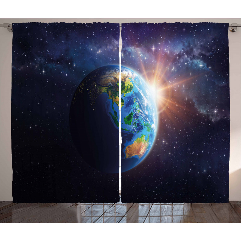 Face of Earth in Space Curtain