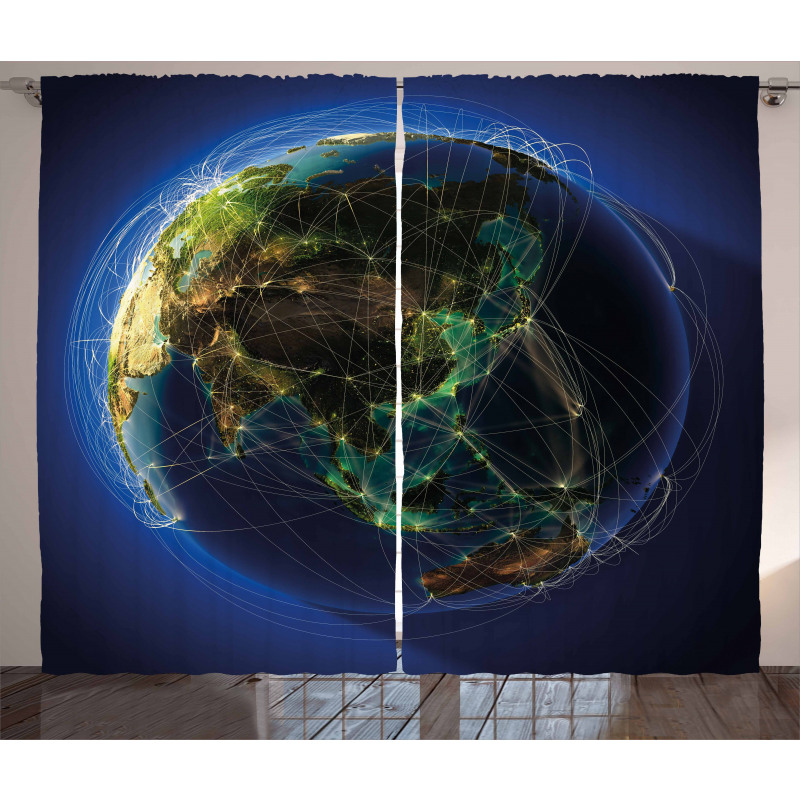 Earth Lines Navigation Curtain