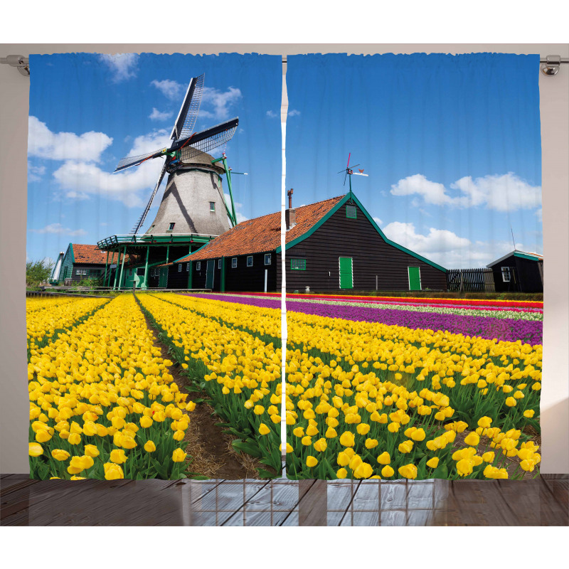 Dutch Tulips Country Curtain