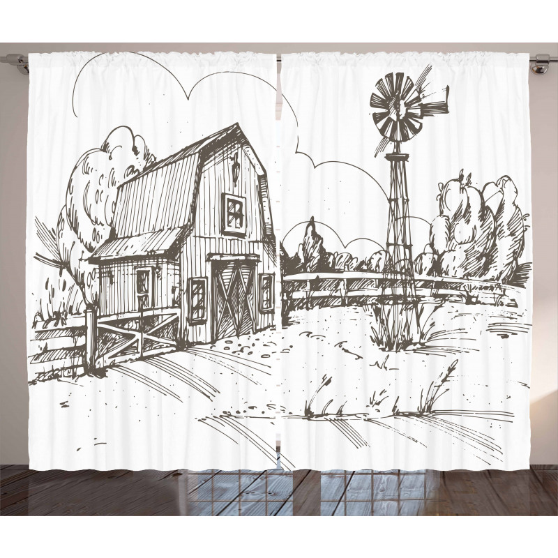 Rustic Farmhouse Barn Curtain