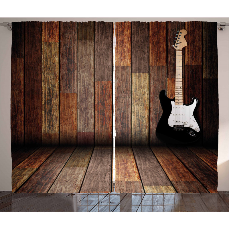 Guitar Wood Room Curtain
