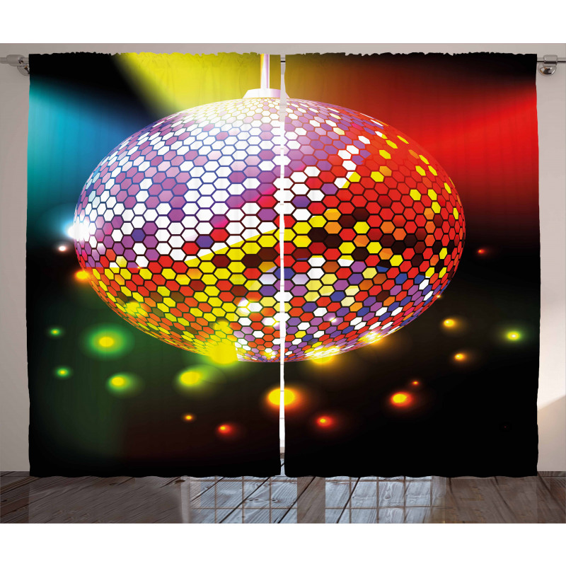 Vivid Disco Ball Curtain