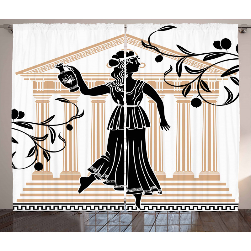 Greek Woman and Amphora Curtain