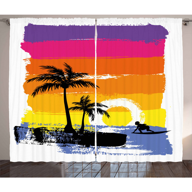 Tropical Beach Curtain
