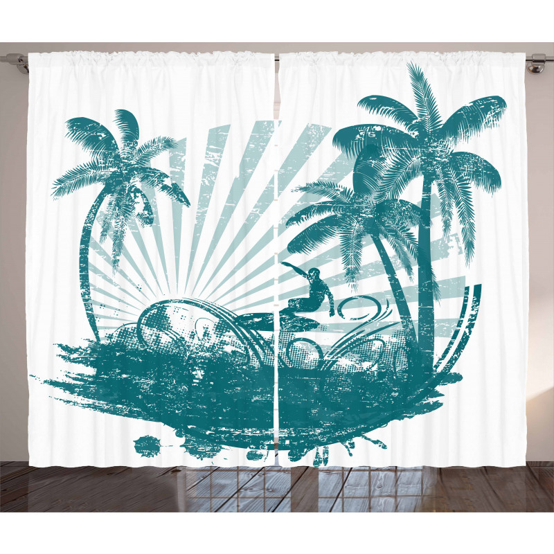 Grunge Tropical Curtain