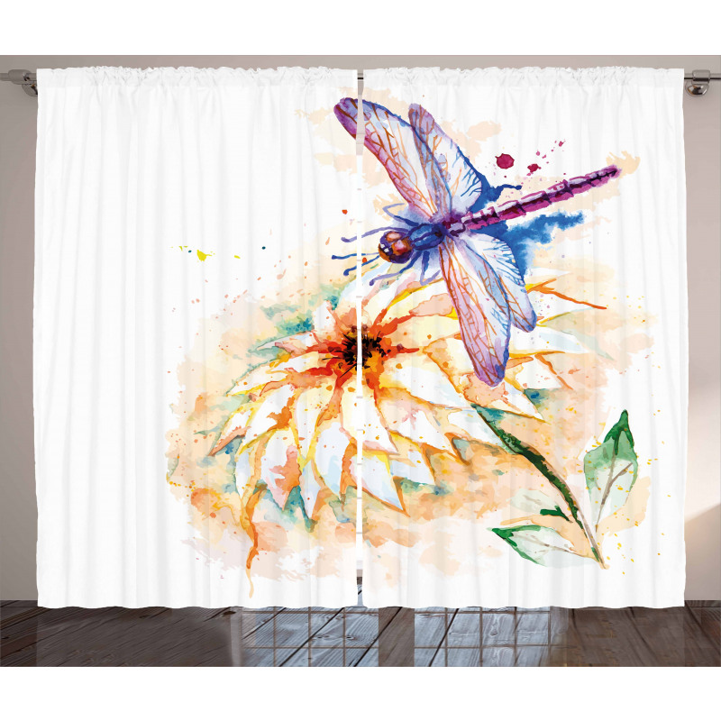 Watercolor Lily Bloom Curtain