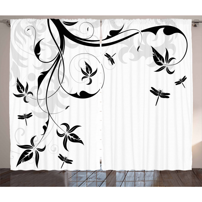 Damask Curl Leaves Curtain