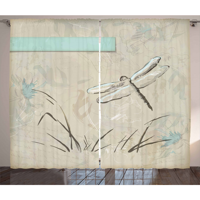 Romantic Sketch Art Curtain