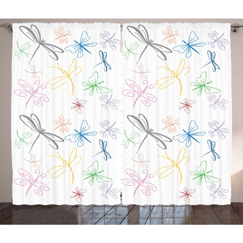 Doodle Style Bugs Curtain