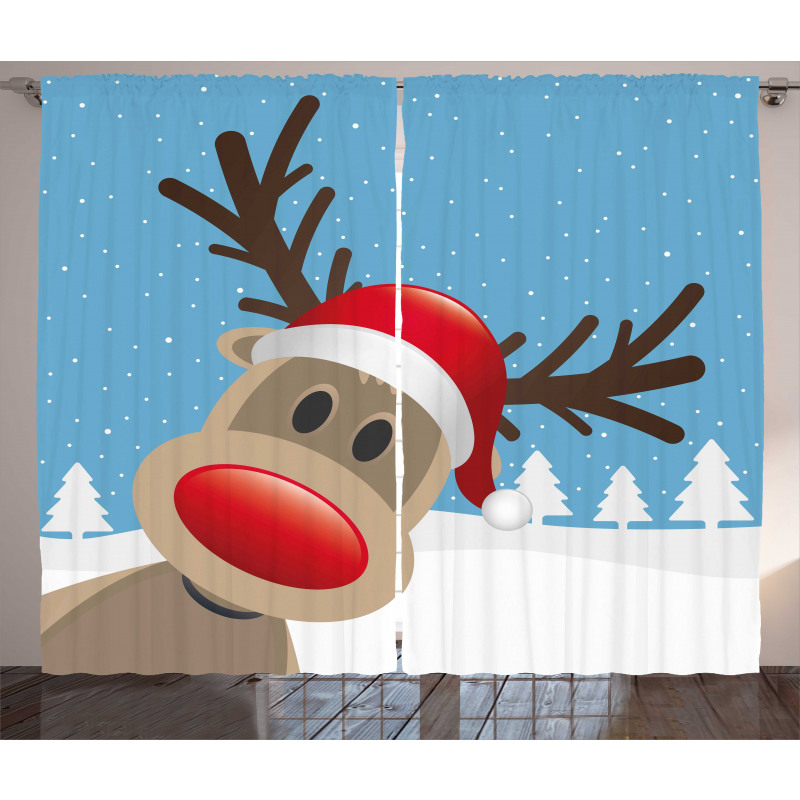 Reindeer Rudolph Hat Curtain