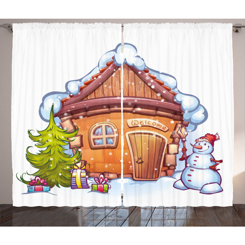 Cartoon House Curtain