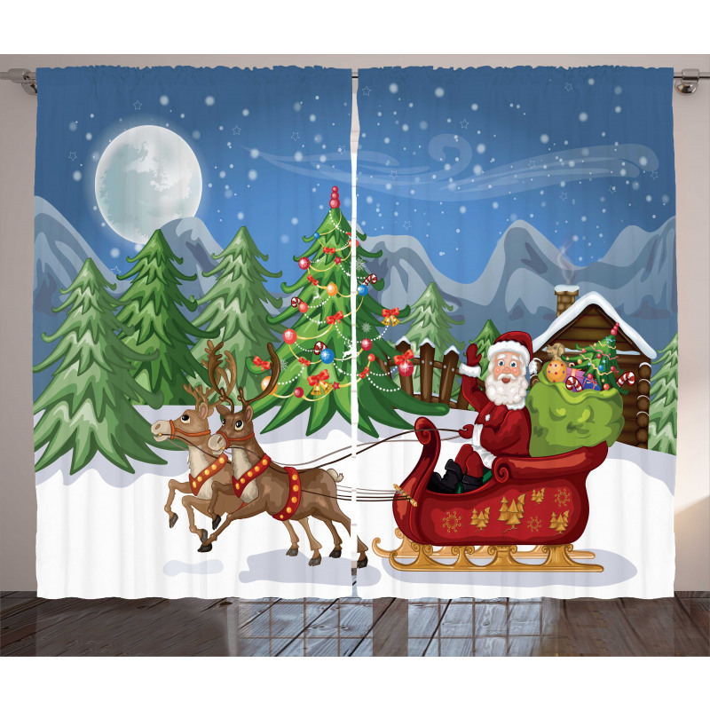 Snowdrift Reindeers Curtain