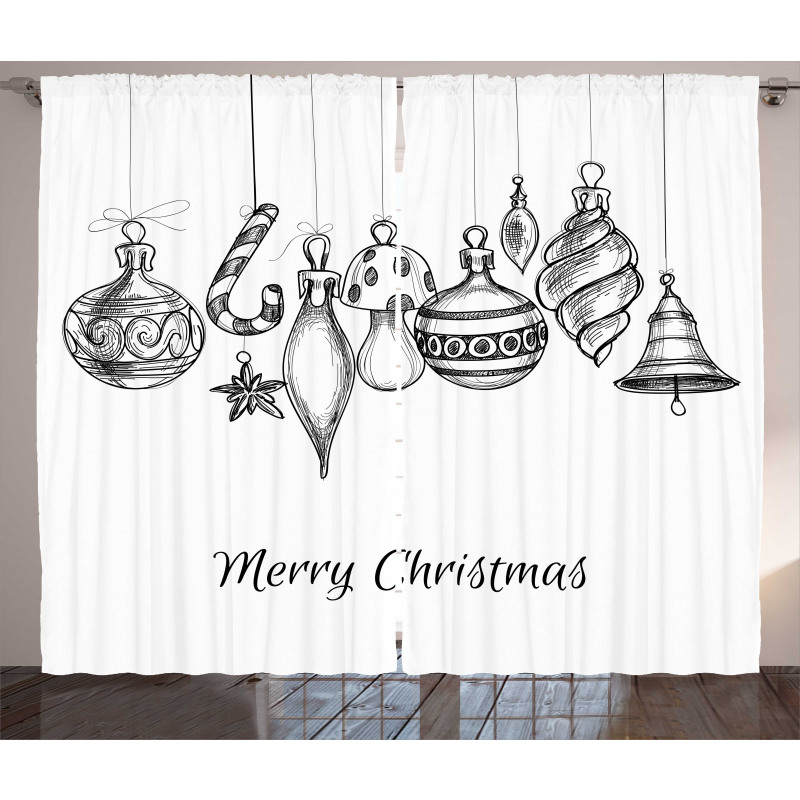 Sketchy Ornaments Curtain
