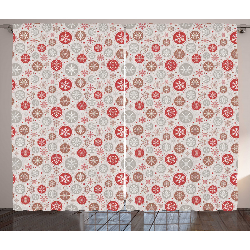 Snowflakes Print Curtain