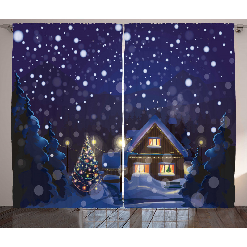 Winter Night House Curtain