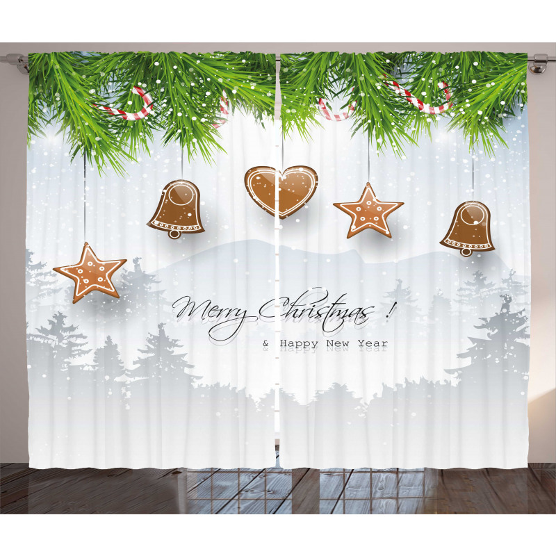 Gingerbread Fir Tree Curtain