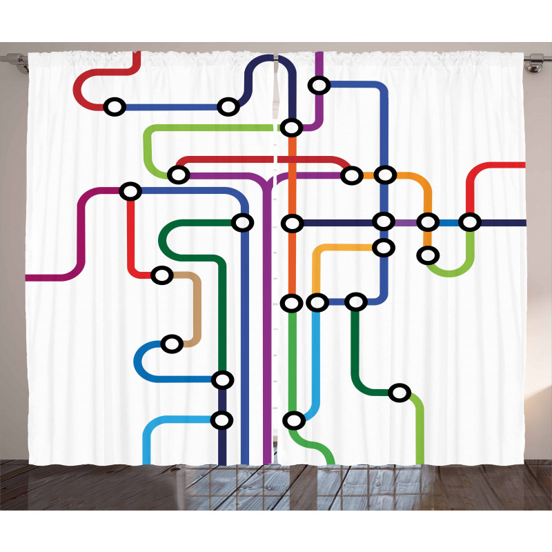 Abstract Colorful Subway Curtain