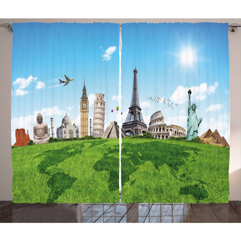 Famous Monuments in World Curtain