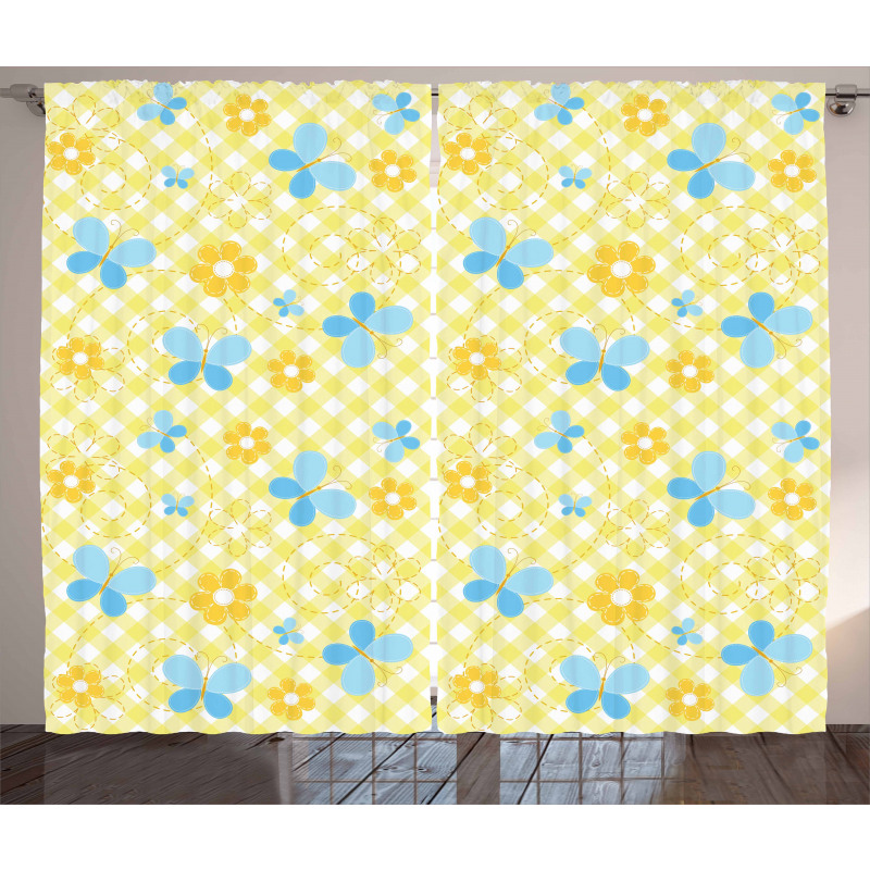 Kids Daisy Butterfly Curtain