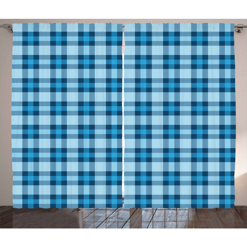 Picnic Tile in Blue Curtain