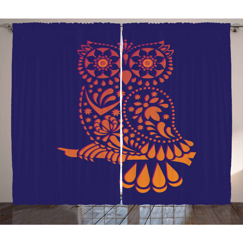 Ornamental Vintage Owl Curtain