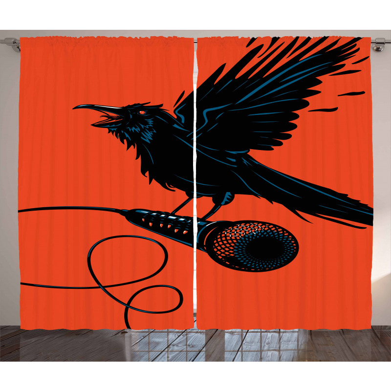 Raven with Microphone Curtain