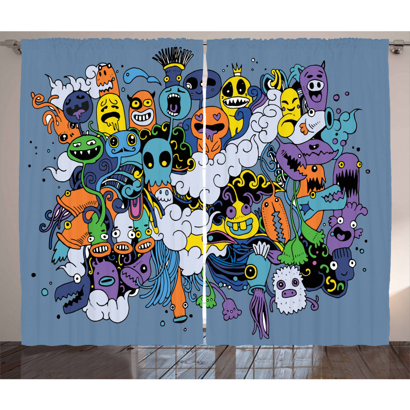Funky Monsters Society Curtain
