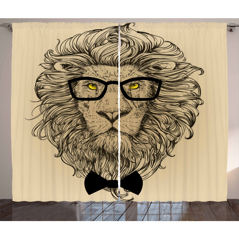 Dandy Cool Lion Character Curtain