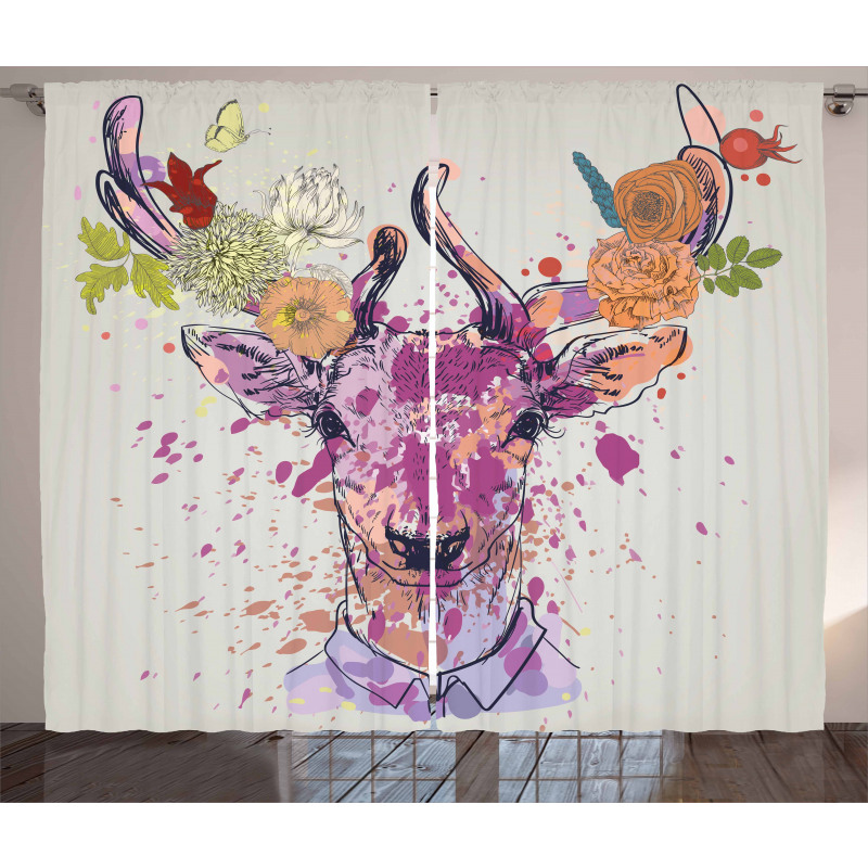 Deer Portrait Curtain