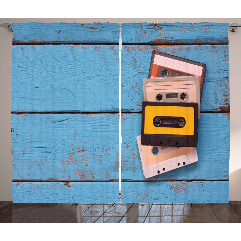 Vintage Cassette Tapes Curtain