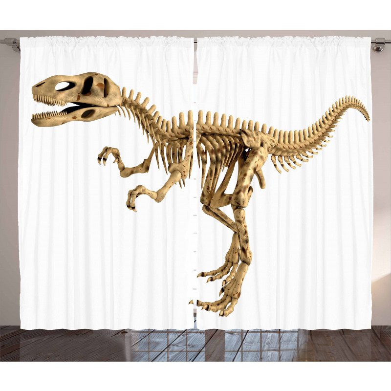 Fossil Dino Skeleton Curtain