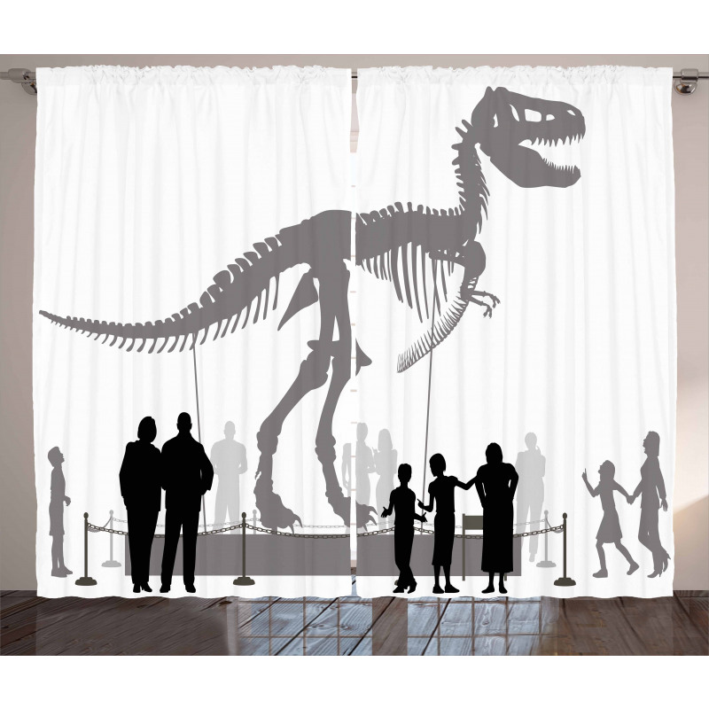 People Look at T-Rex Curtain