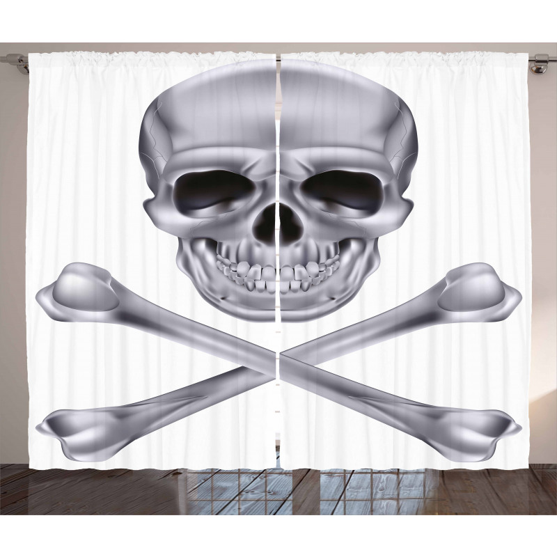 Vivid Skull Crossbones Curtain