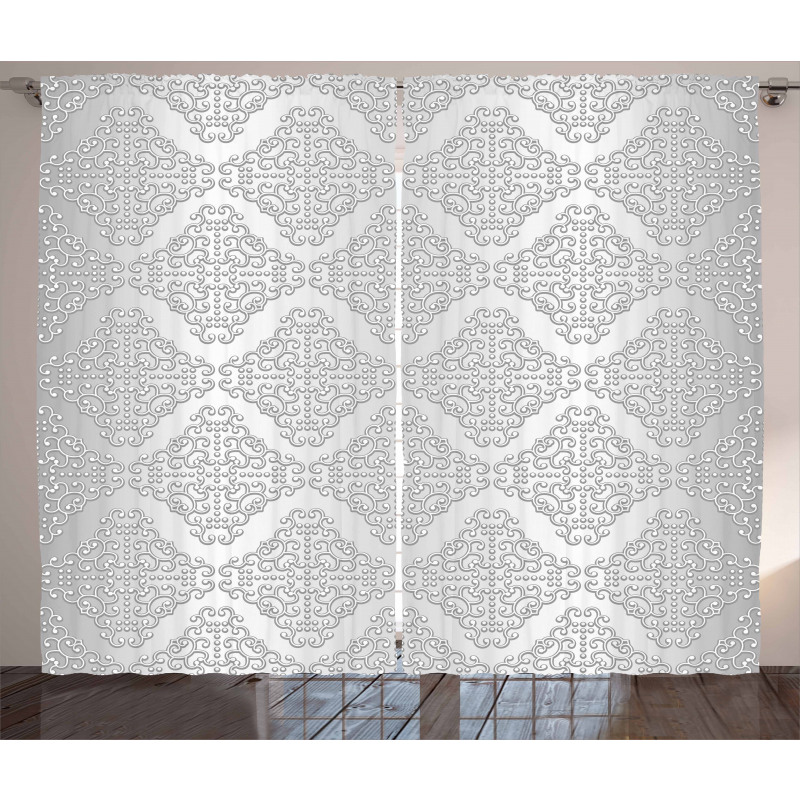 Vintage Damask Swirls Curtain