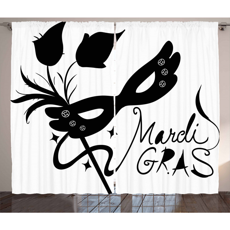 Classic Mask Flowers Curtain