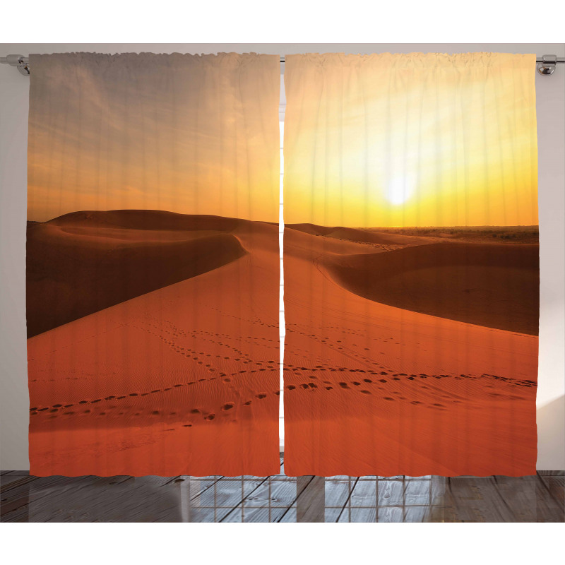 Footprints on Sand Dunes Curtain