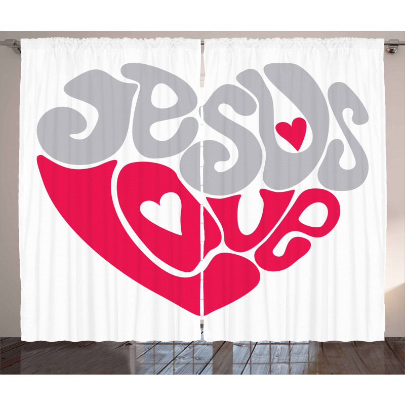 Retro Love Heart Curtain