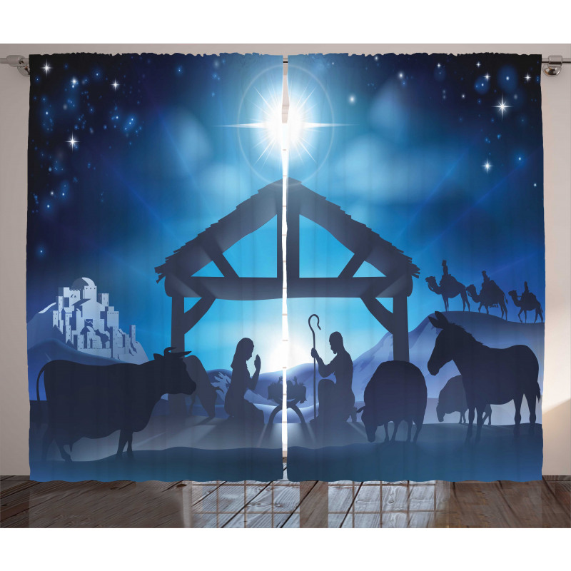 Birth Night Christmas Star Curtain