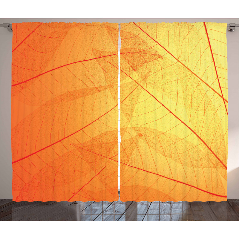 Autumn Nature Dry Leaves Curtain