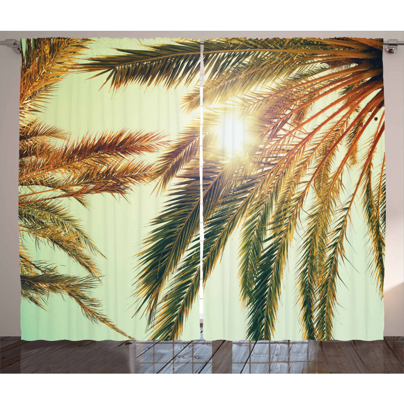 Sunbeams Tree Retro Curtain