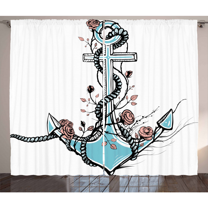 Romantic Design Anchor Curtain