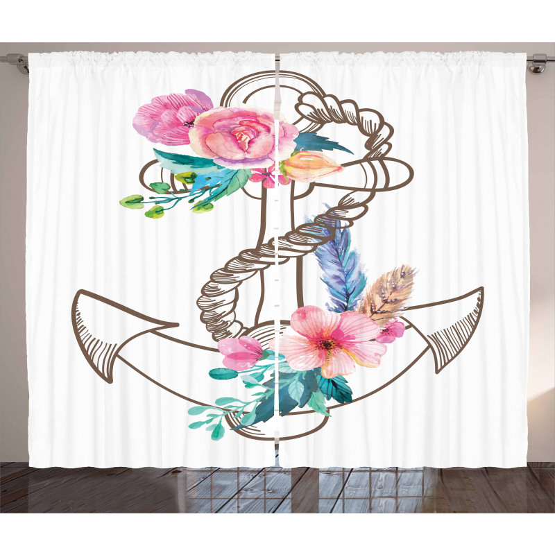 Spring Blossoms Feathers Curtain